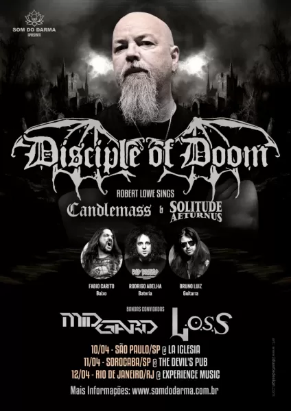 El legendario Robert Lowe llega a Brasil con el proyecto Disciples Of Doom para revivir los clásicos de Candlemass